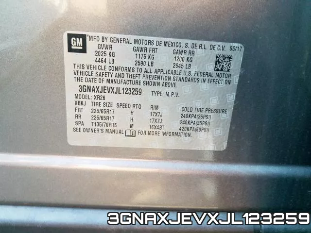3GNAXJEVXJL123259 фото 2