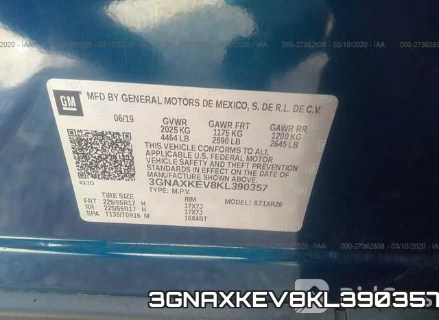 3GNAXKEV8KL390357 фото 10