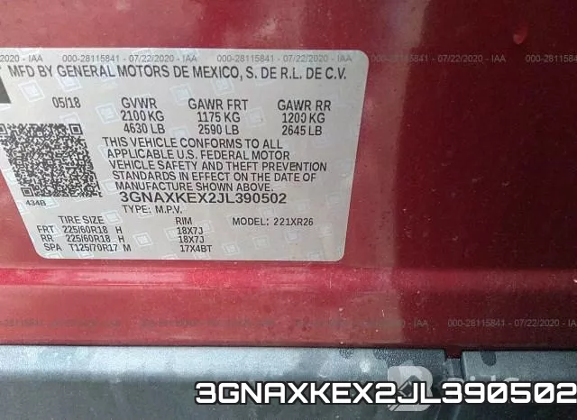 3GNAXKEX2JL390502 фото 10