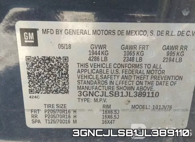 3GNCJLSB1JL389110 фото 10
