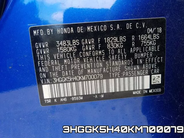 3HGGK5H40KM700079 фото 2