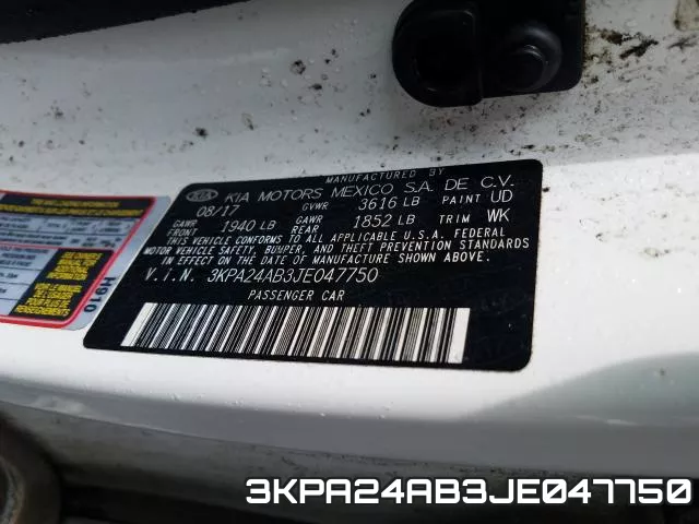 3KPA24AB3JE047750 фото 2