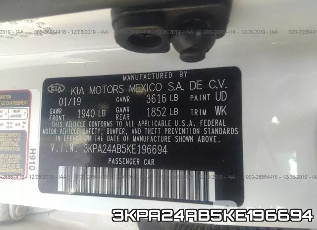 3KPA24AB5KE196694 фото 10