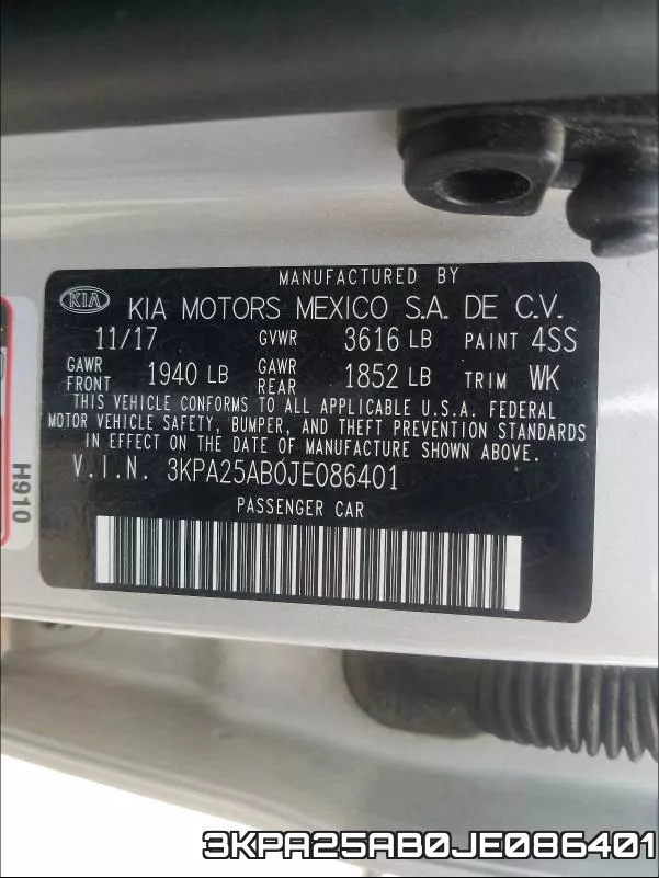 3KPA25AB0JE086401 фото 2