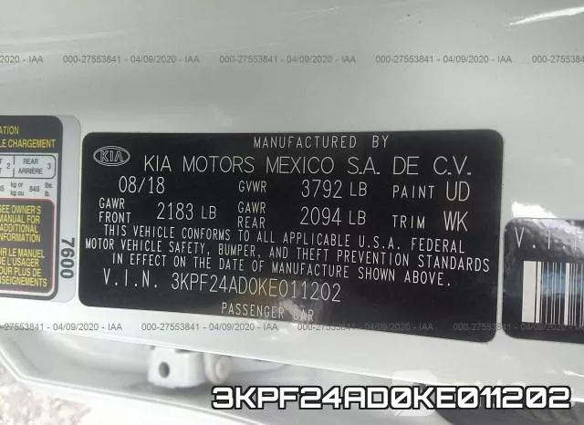 3KPF24AD0KE011202 фото 10