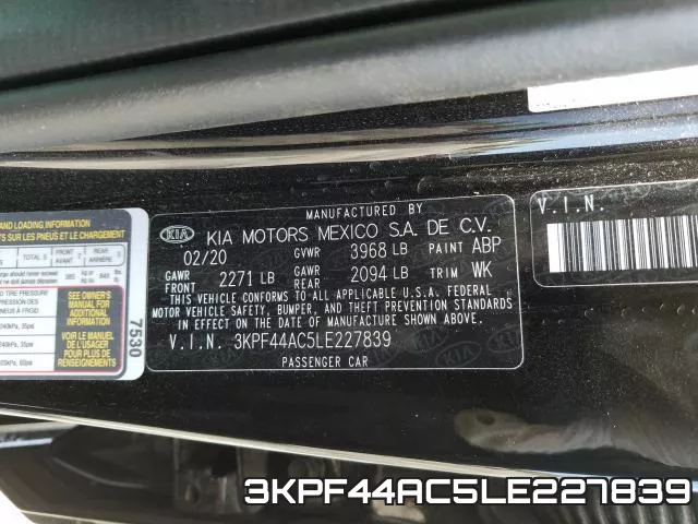 3KPF44AC5LE227839 фото 2