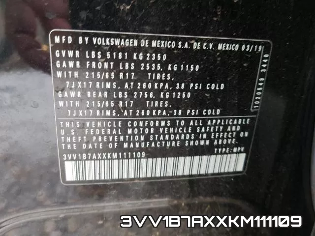 3VV1B7AXXKM111109 фото 2