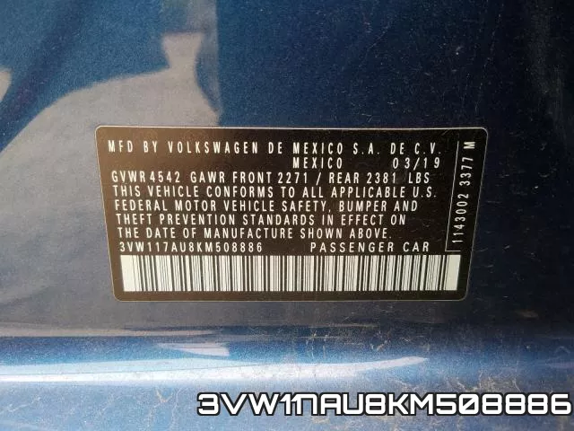 3VW117AU8KM508886 фото 2