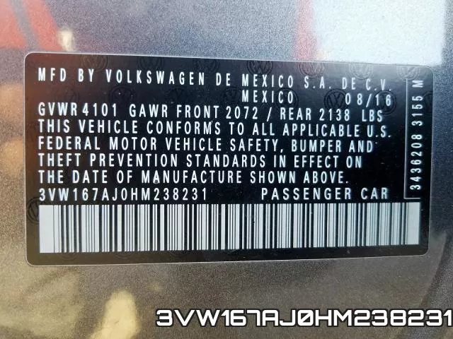 3VW167AJ0HM238231 фото 2