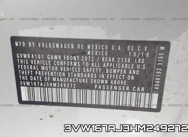 3VW167AJ3HM249272 фото 10
