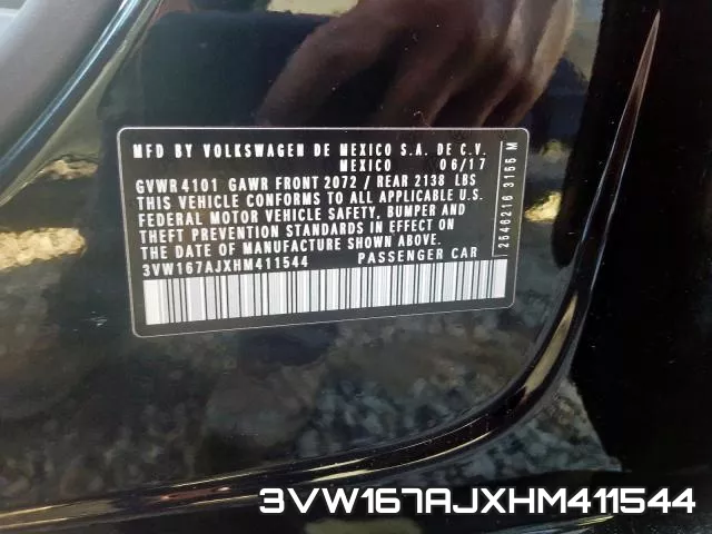 3VW167AJXHM411544 фото 2