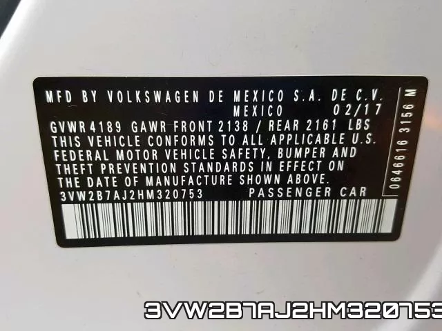 3VW2B7AJ2HM320753 фото 2