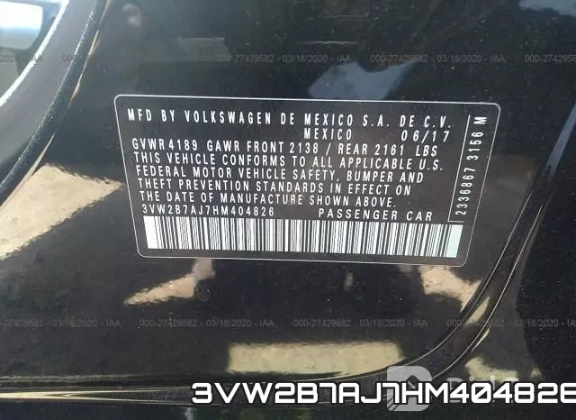 3VW2B7AJ7HM404826 фото 10