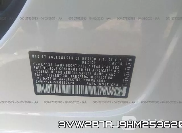 3VW2B7AJ9HM253620 фото 10