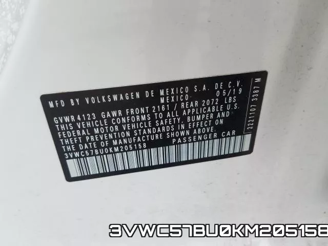 3VWC57BU0KM205158 фото 2