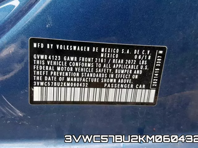 3VWC57BU2KM060432 фото 2