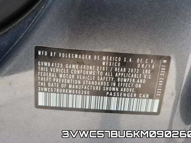 3VWC57BU6KM090260 фото 2