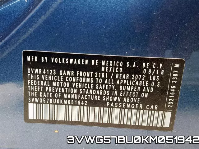 3VWG57BU0KM051942 фото 2