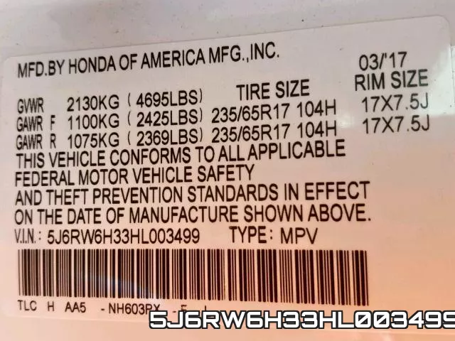 5J6RW6H33HL003499 фото 2