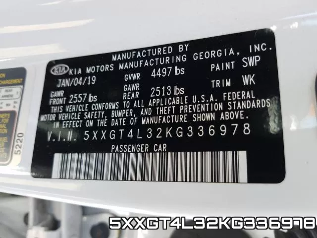 5XXGT4L32KG336978 фото 2