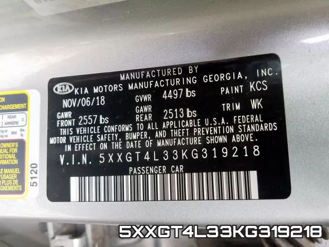 5XXGT4L33KG319218 фото 2