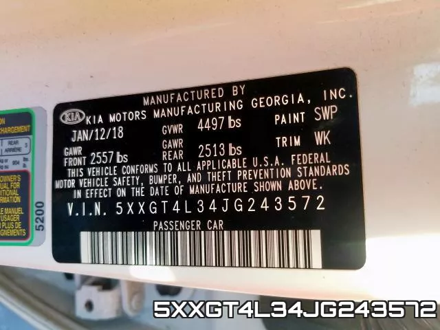 5XXGT4L34JG243572 фото 2