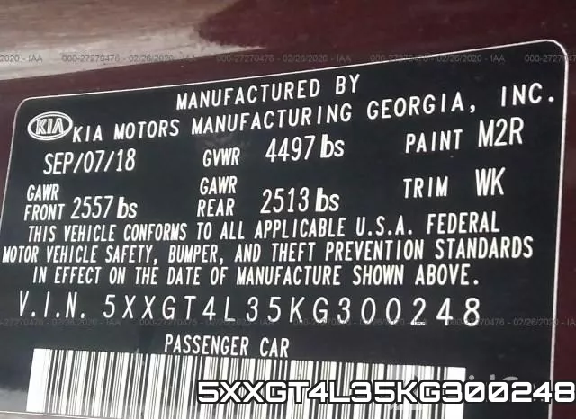 5XXGT4L35KG300248 фото 10
