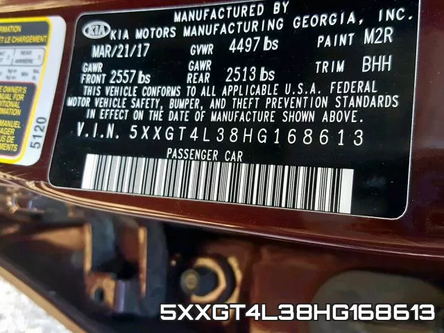 5XXGT4L38HG168613 фото 2