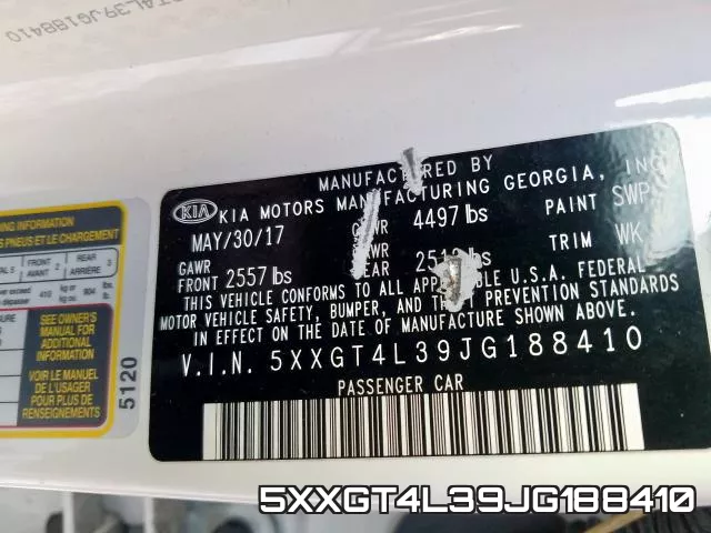 5XXGT4L39JG188410 фото 2