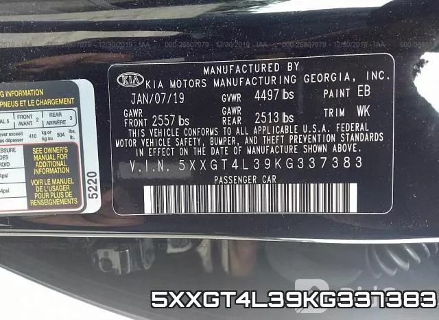 5XXGT4L39KG337383 фото 9