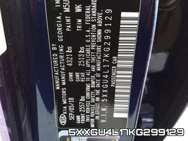 5XXGU4L17KG299129 фото 2