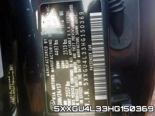 5XXGU4L33HG150369 фото 2
