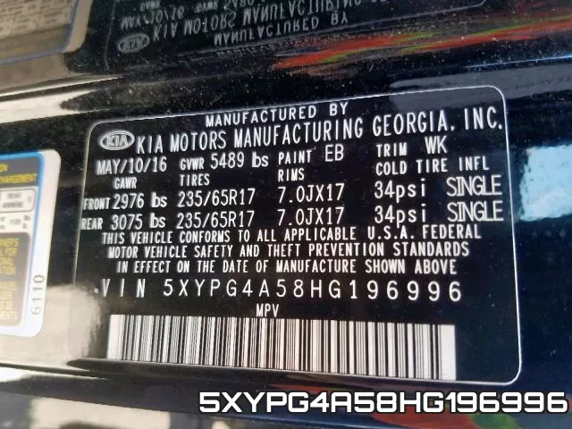 5XYPG4A58HG196996 фото 2