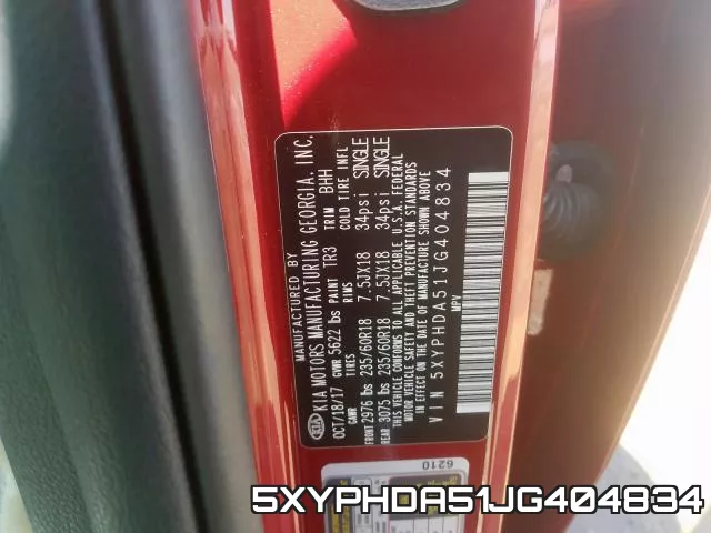 5XYPHDA51JG404834 фото 2