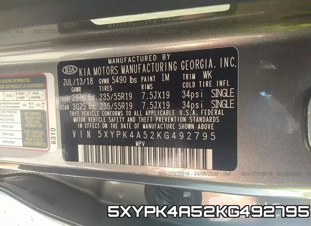 5XYPK4A52KG492795 фото 10