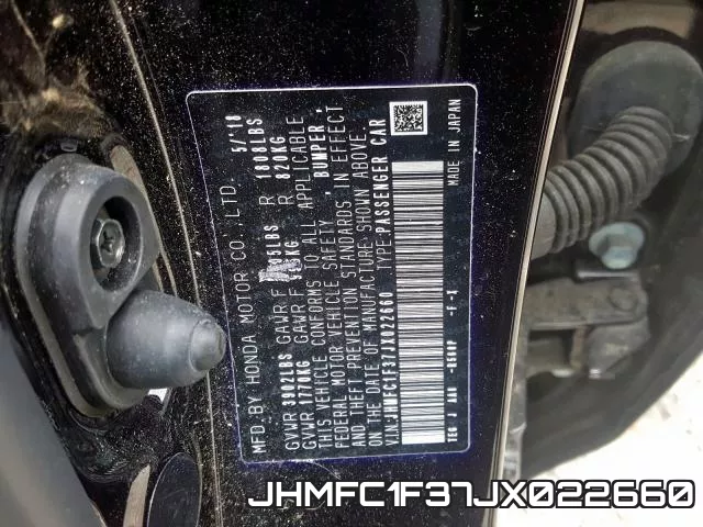 JHMFC1F37JX022660 фото 2