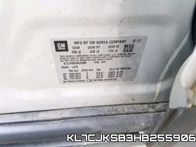 KL7CJKSB3HB255906 фото 2