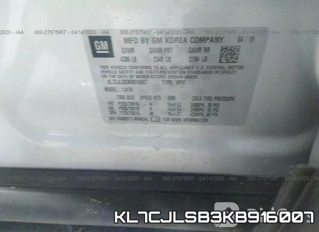 KL7CJLSB3KB916007 фото 10