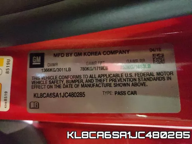 KL8CA6SA1JC480285 фото 2