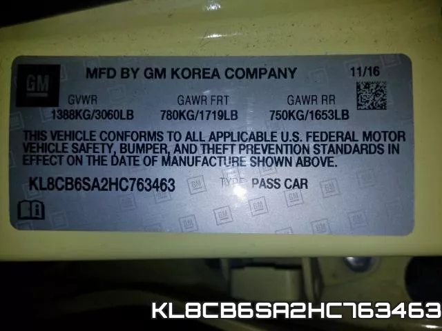 KL8CB6SA2HC763463 фото 2