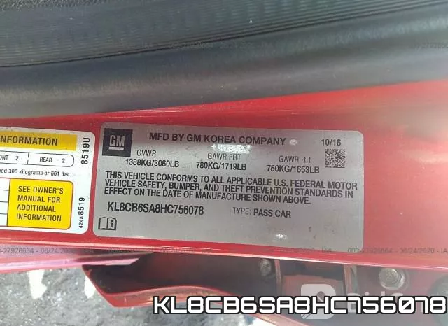 KL8CB6SA8HC756078 фото 10
