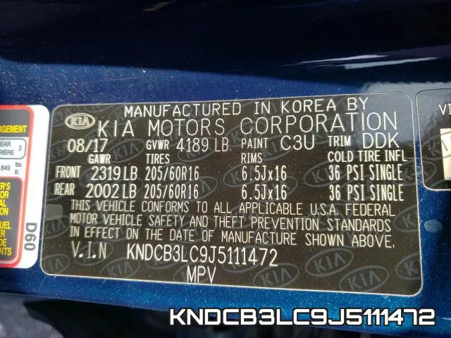 KNDCB3LC9J5111472 фото 2