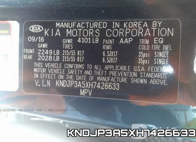 KNDJP3A5XH7426633 фото 10
