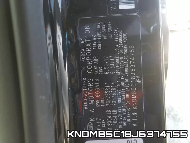KNDMB5C18J6374755 фото 2