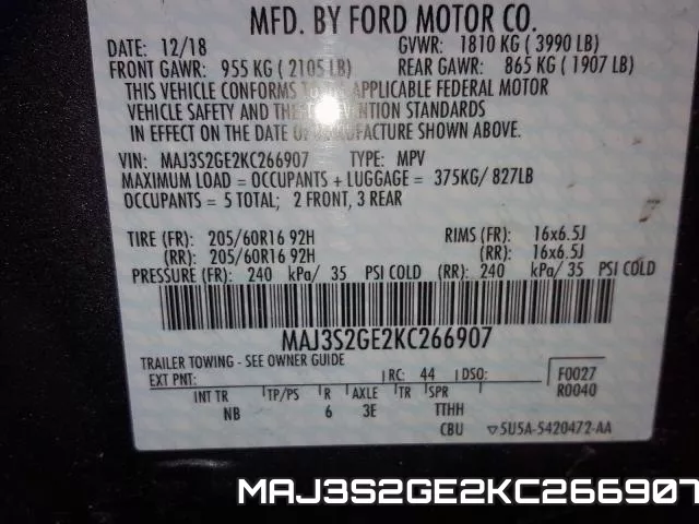 MAJ3S2GE2KC266907 фото 2