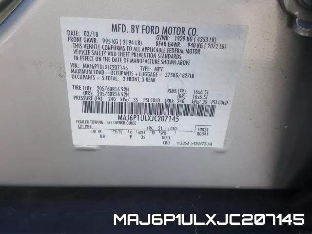 MAJ6P1ULXJC207145 фото 2
