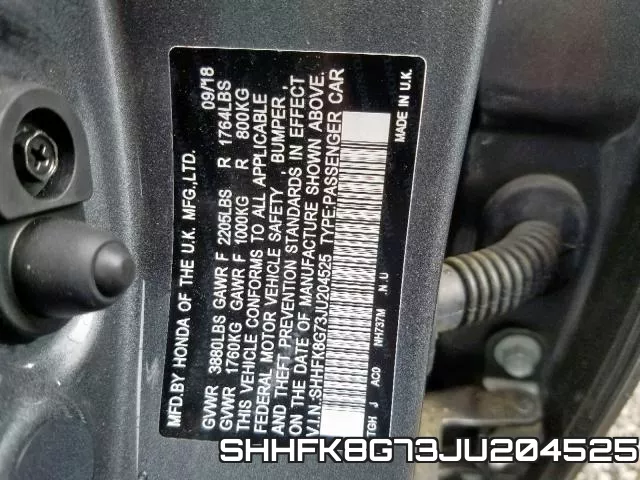 SHHFK8G73JU204525 фото 2