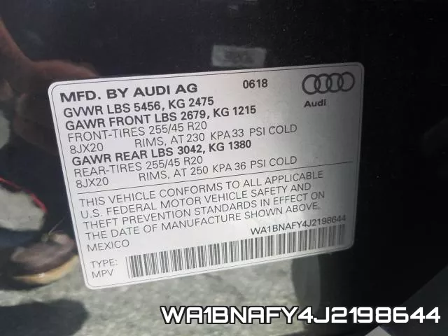 WA1BNAFY4J2198644 фото 2