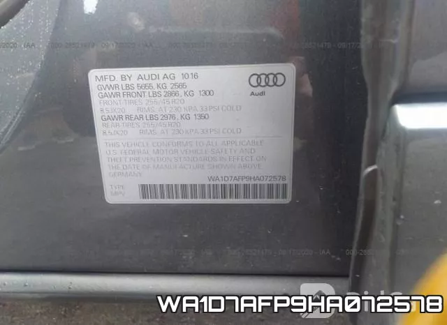 WA1D7AFP9HA072578 фото 10