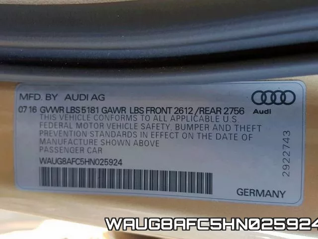 WAUG8AFC5HN025924 фото 2